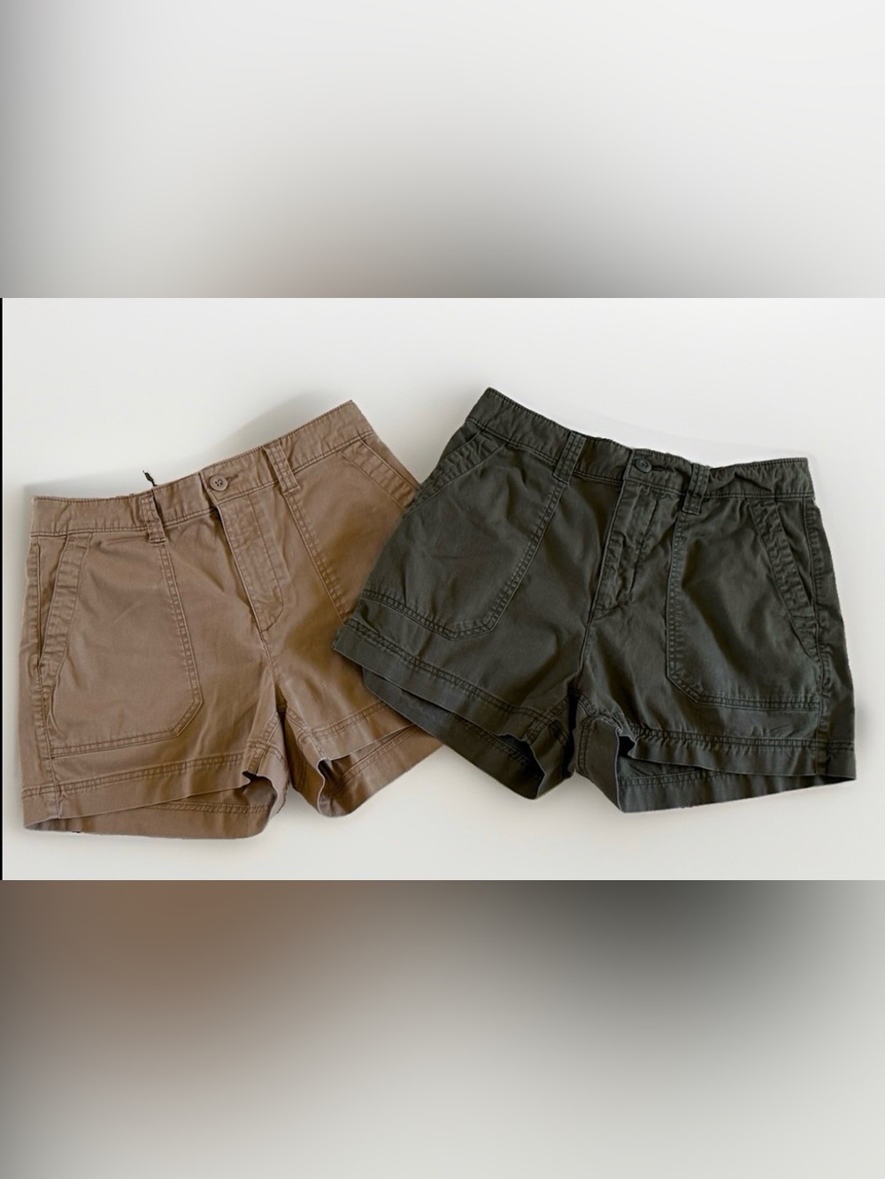 Old Navy High-Rise OG Chino Shorts Bundle | Size Medium | Brown & Olive - Picture 1 of 9